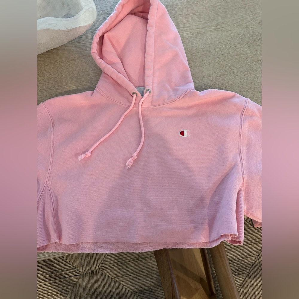 Pink crop champion hoodie